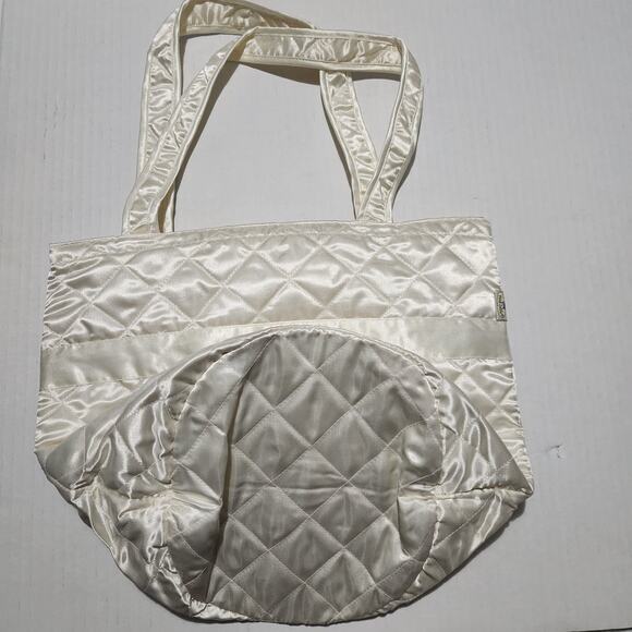 NaRaYa Quilted Bow Tote Bags (2) Cream Color Perfect for Your Wedding Day New - Picture 4 of 8